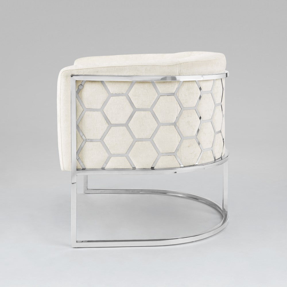 Chaise nid d'abeille : Lin ivoire