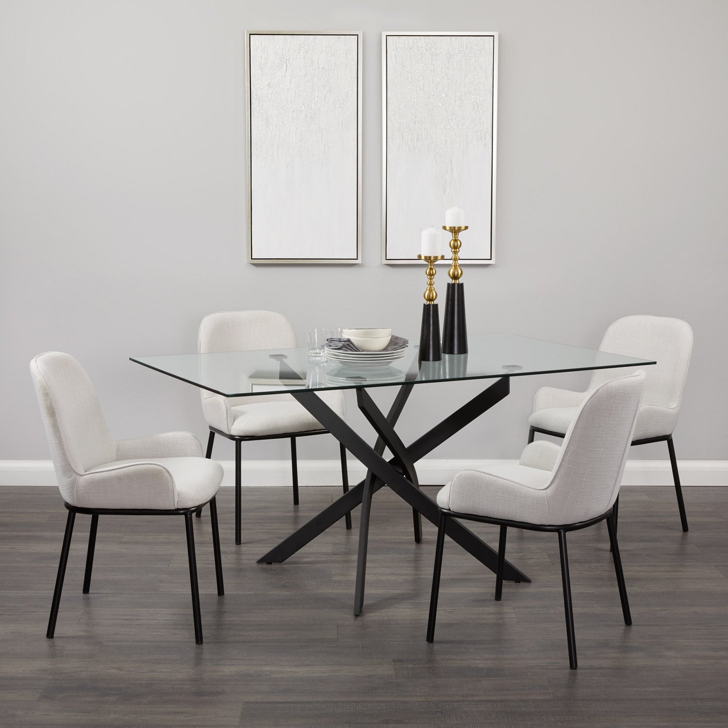 Chaise de salle à manger Bennett : Gris clair
