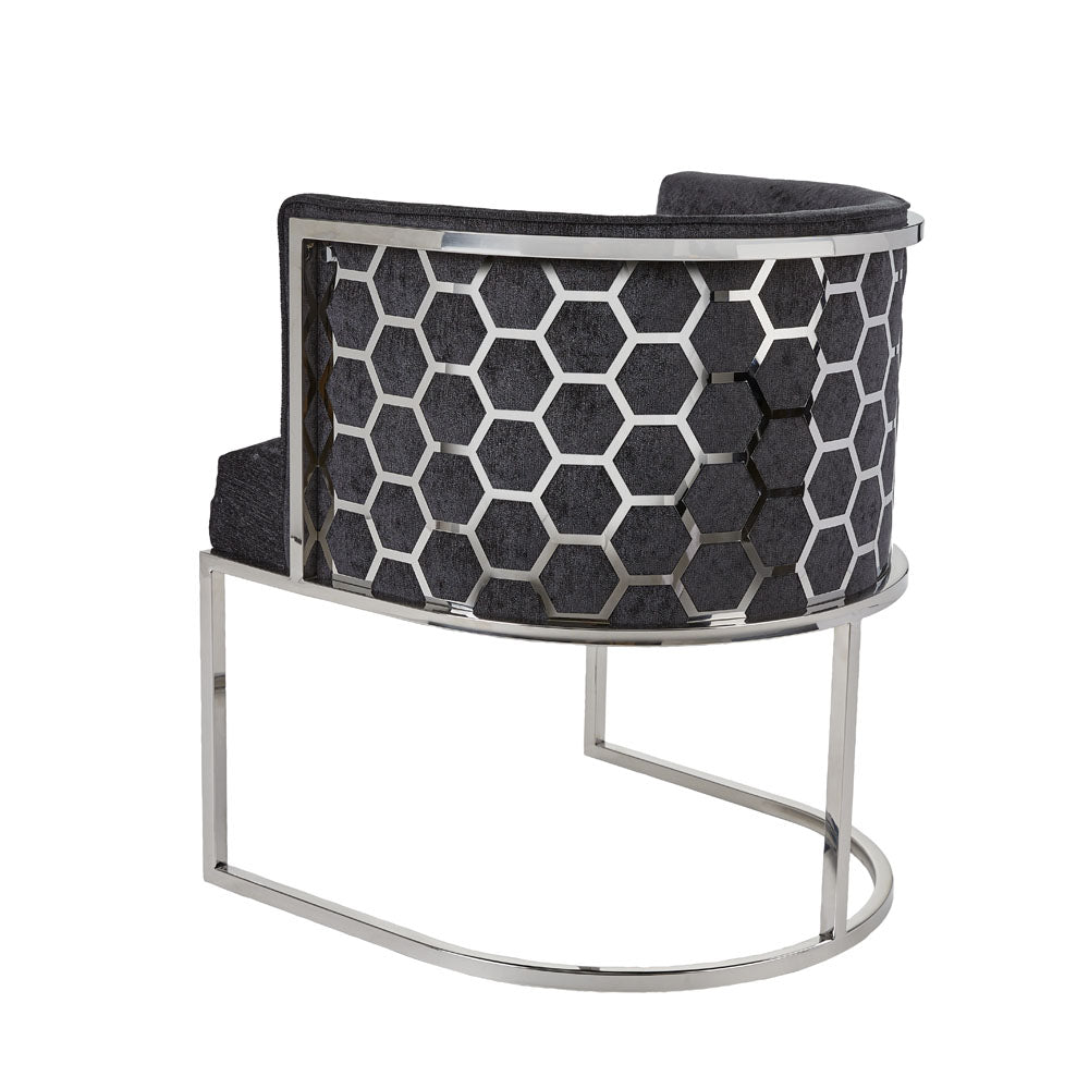 Chaise Chamberlain : tissu charbon de bois