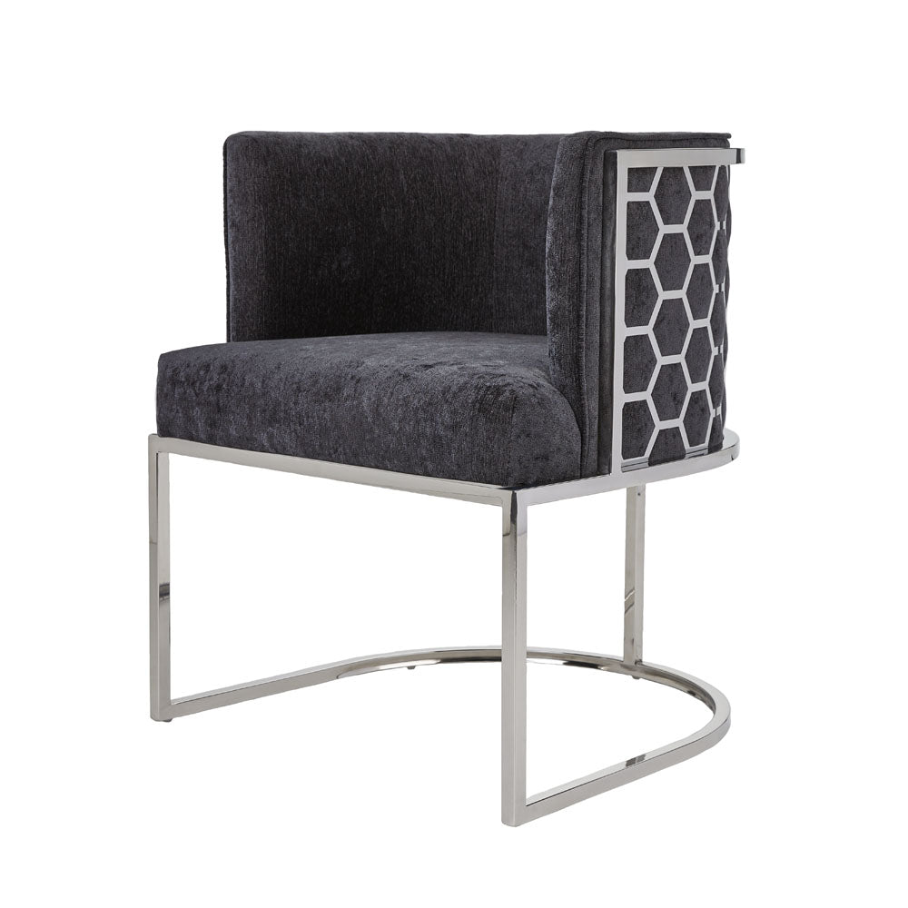 Chaise Chamberlain : tissu charbon de bois