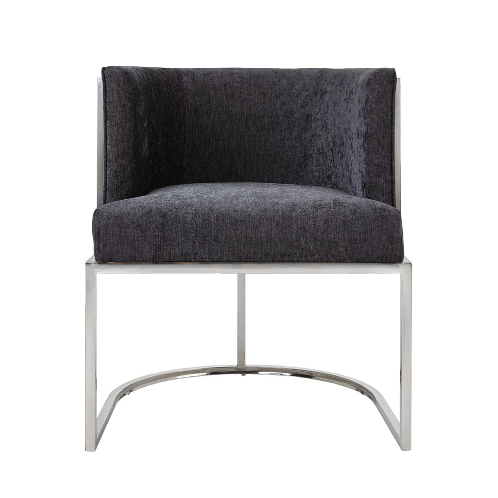 Chaise Chamberlain : tissu charbon de bois