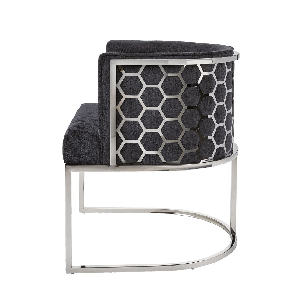 Chaise Chamberlain : tissu charbon de bois