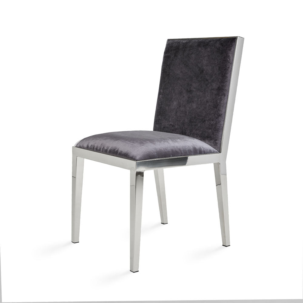 Chaise de salle à manger Emario : velours charbon de bois