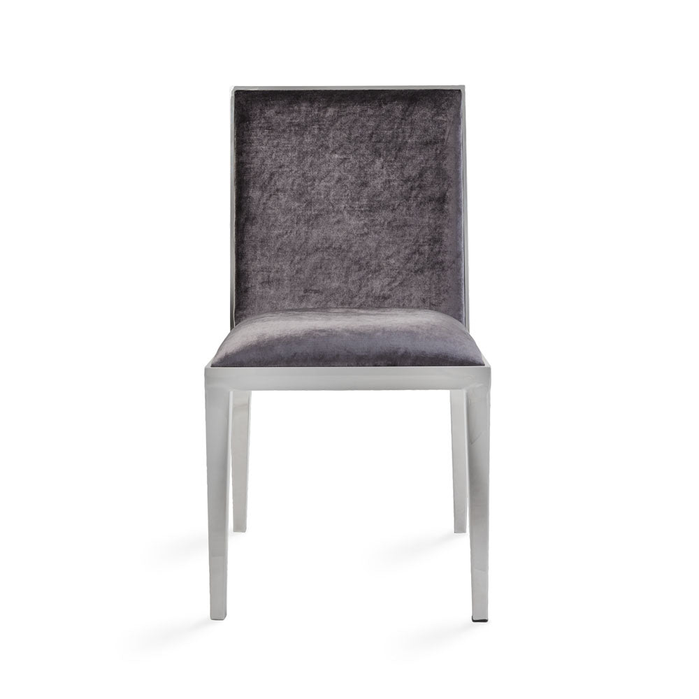 Chaise de salle à manger Emario : velours charbon de bois