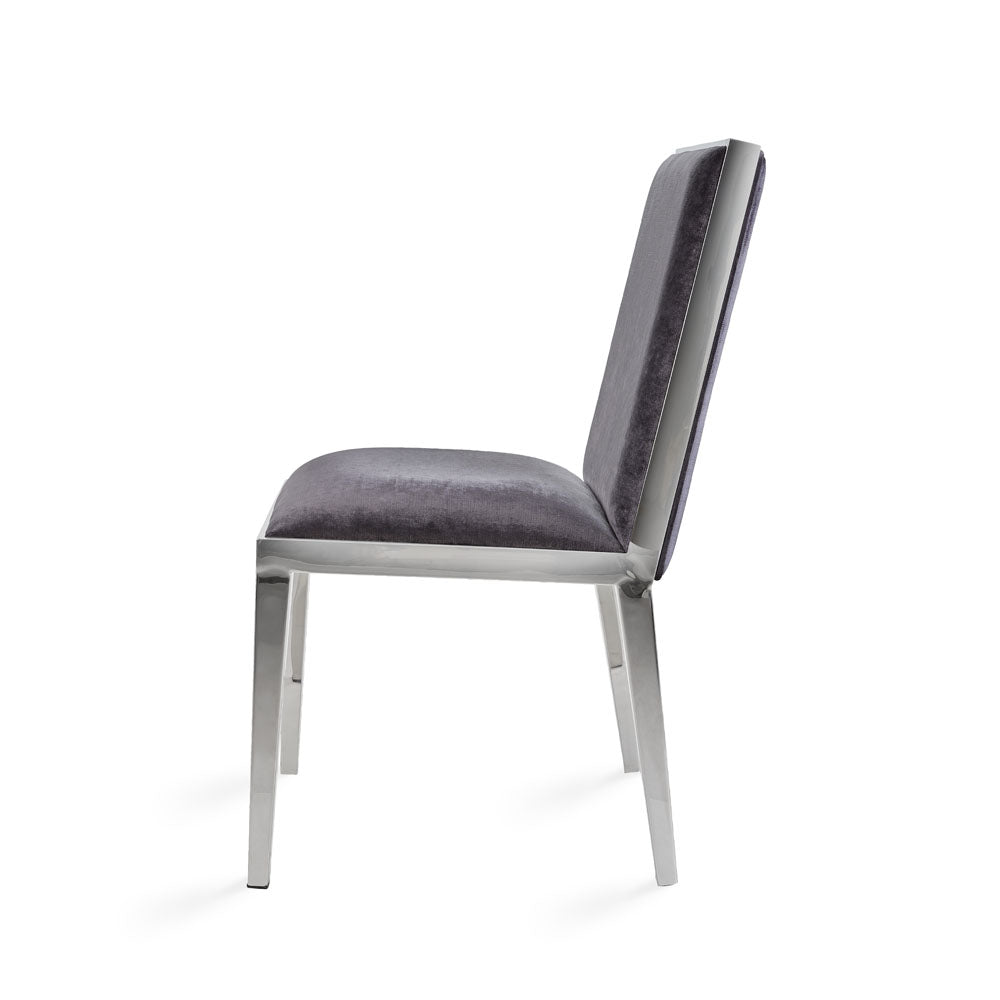 Chaise de salle à manger Emario : velours charbon de bois