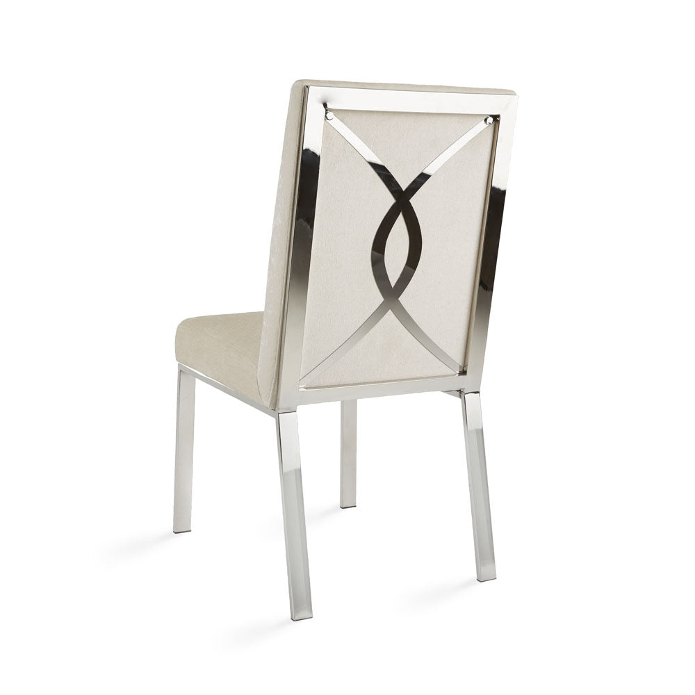 Chaise de salle à manger Emiliano : tissu ivoire