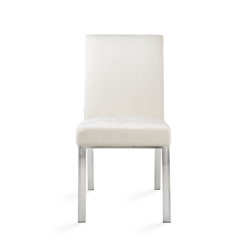 Chaise de salle à manger Emiliano : tissu ivoire