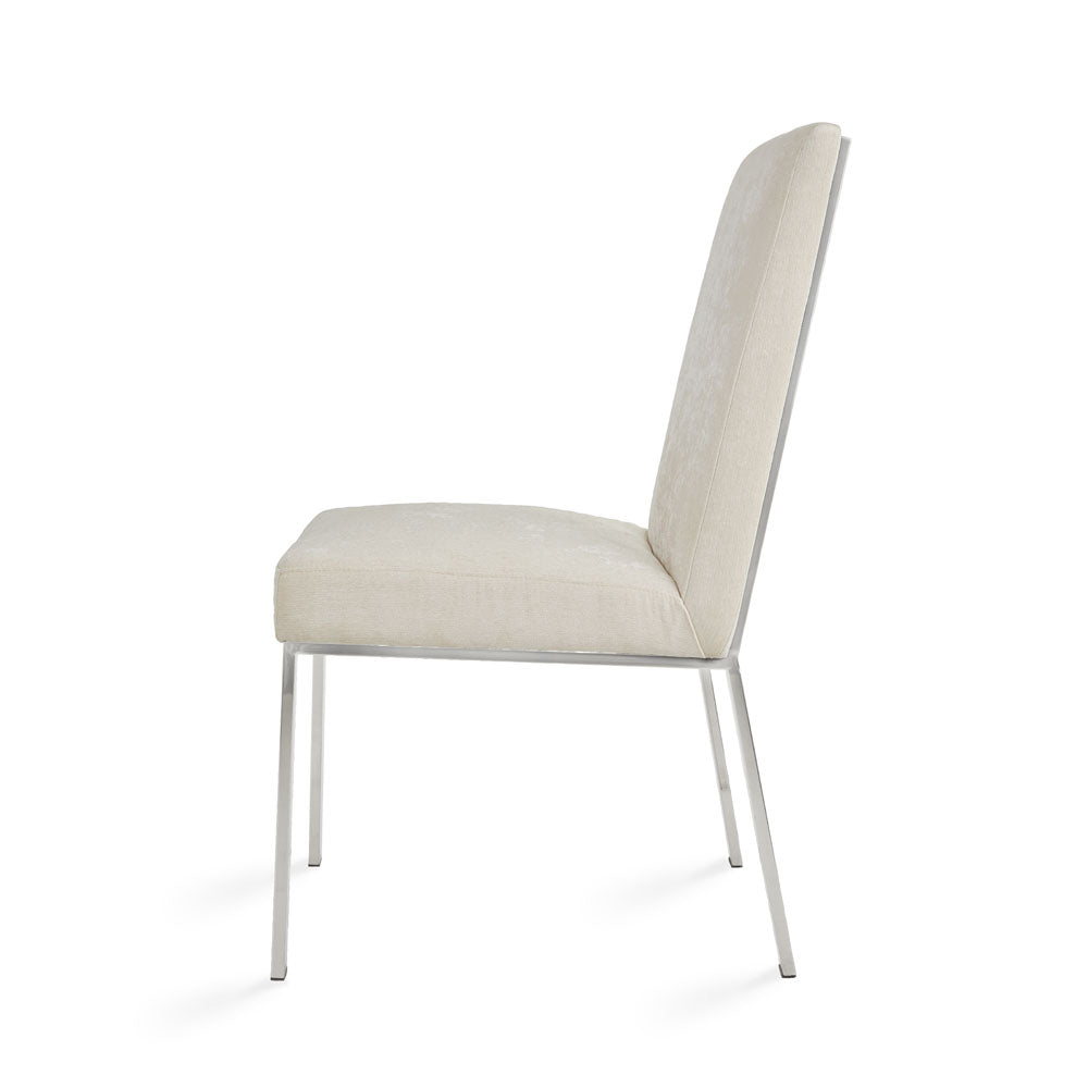 Chaise de salle à manger Emiliano : tissu ivoire