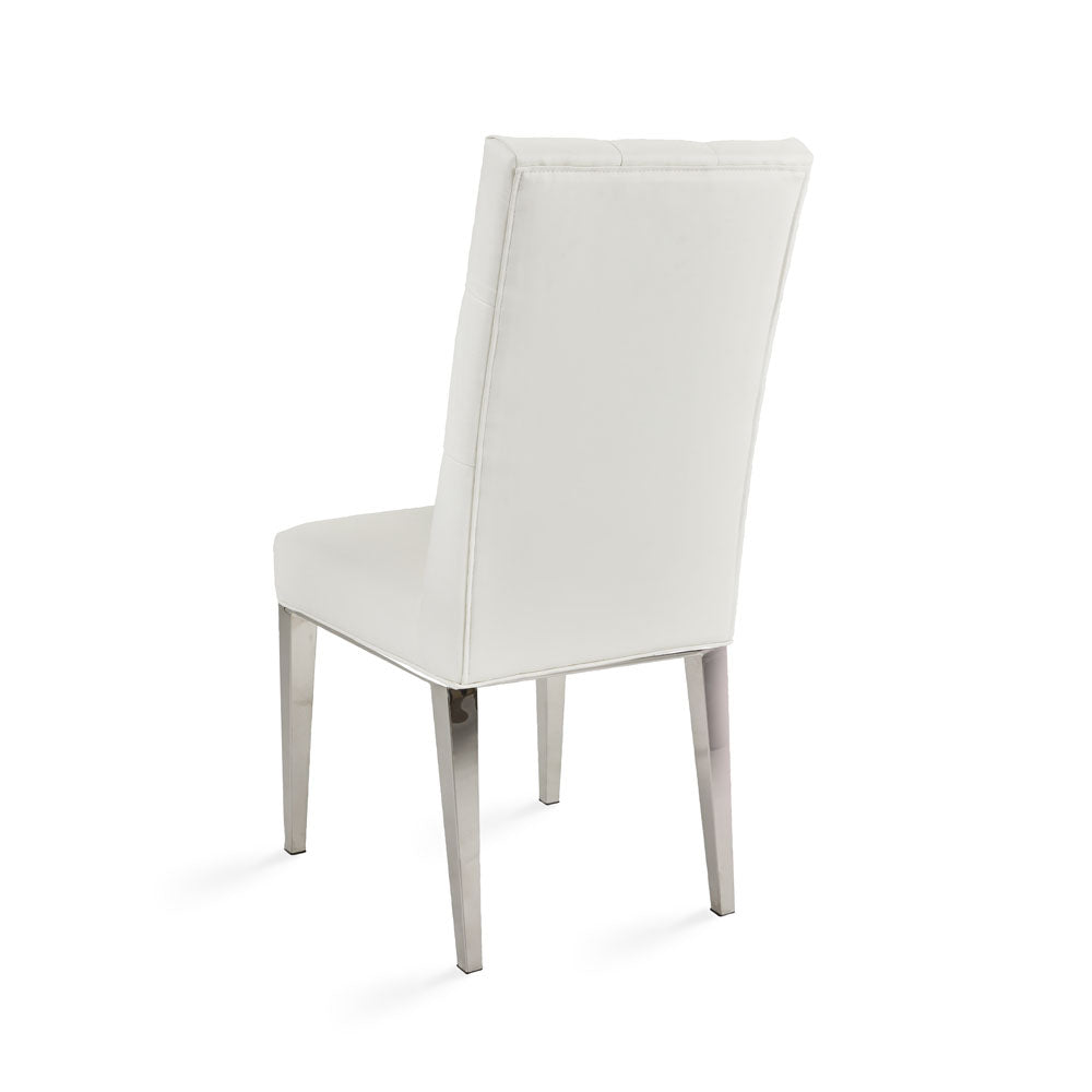 Chaise de salle à manger Leslie&nbsp;: similicuir blanc