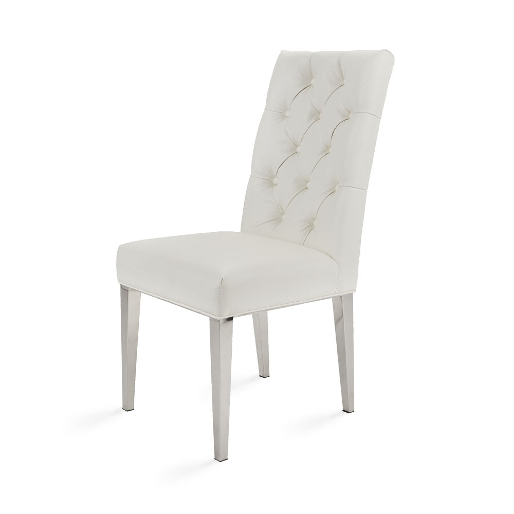 Chaise de salle à manger Leslie&nbsp;: similicuir blanc