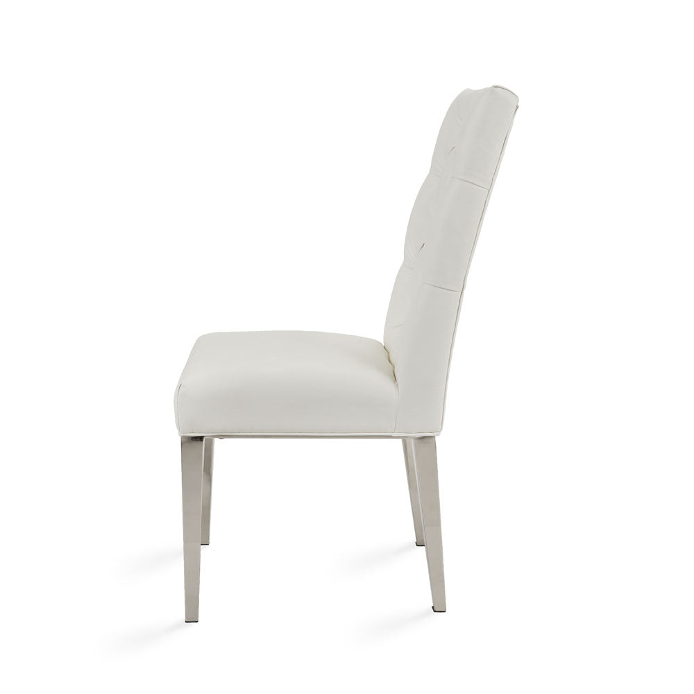 Chaise de salle à manger Leslie&nbsp;: similicuir blanc