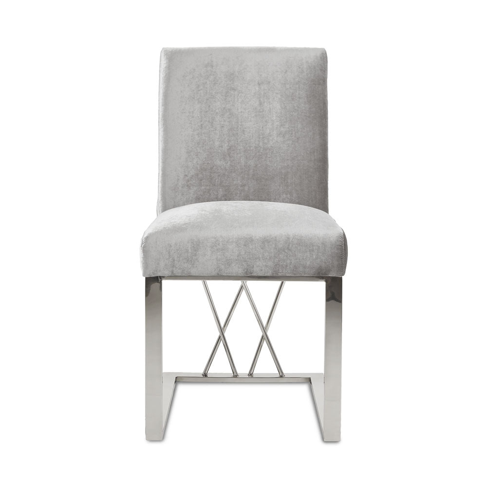 Chaise de salle à manger Martini : velours gris