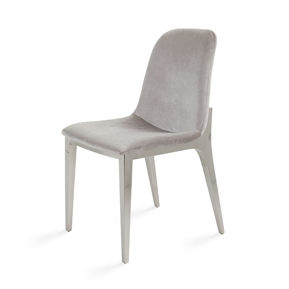 Chaise de salle à manger Minos : velours gris