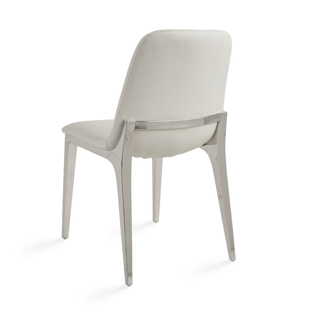 Chaise de salle à manger Minos : similicuir blanc