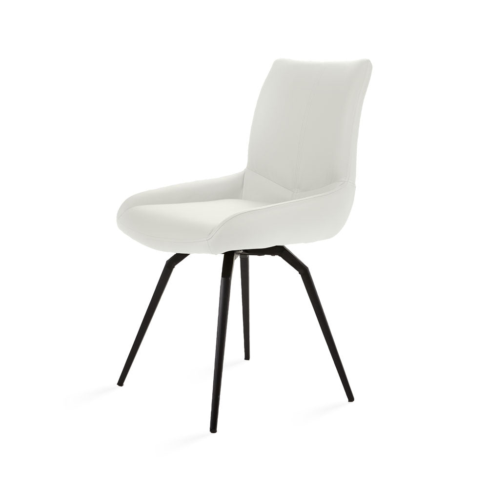 Chaise pivotante Nona : similicuir blanc