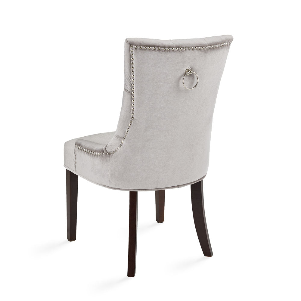 Chaise de salle à manger Petra : velours gris
