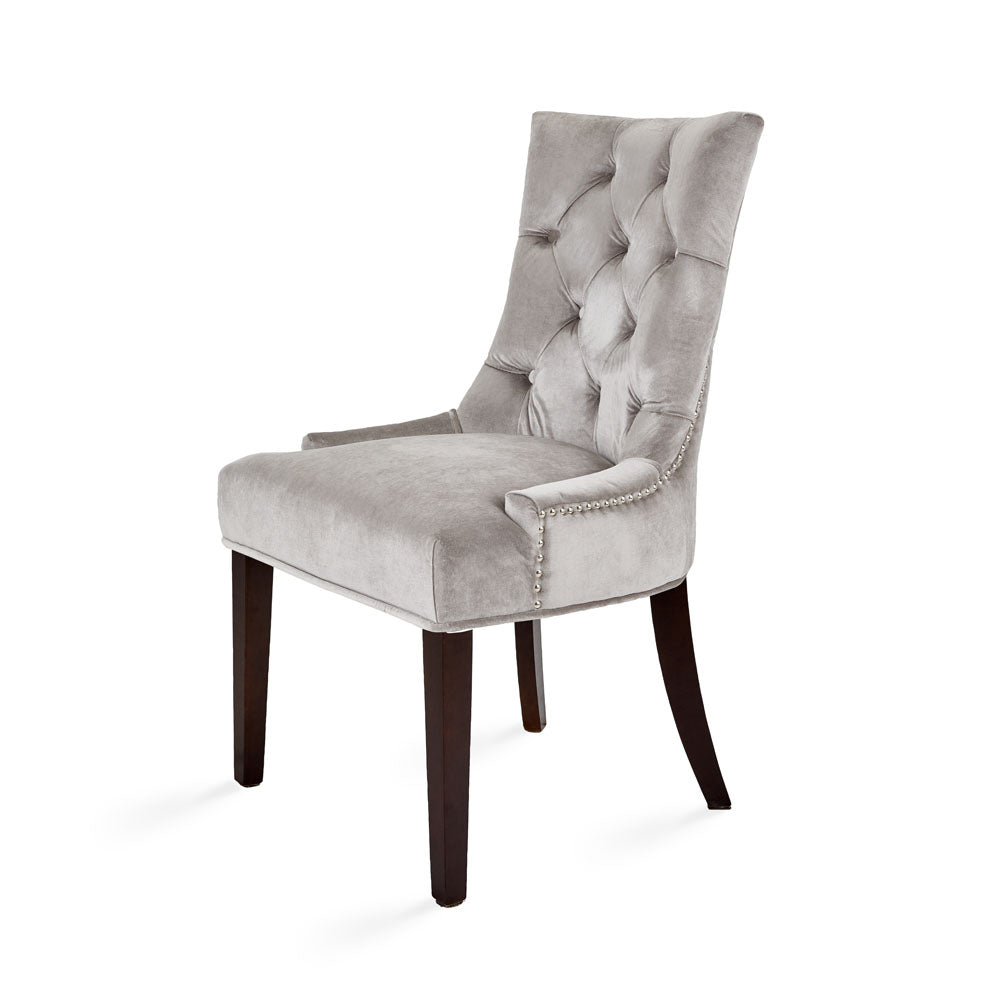 Chaise de salle à manger Petra : velours gris