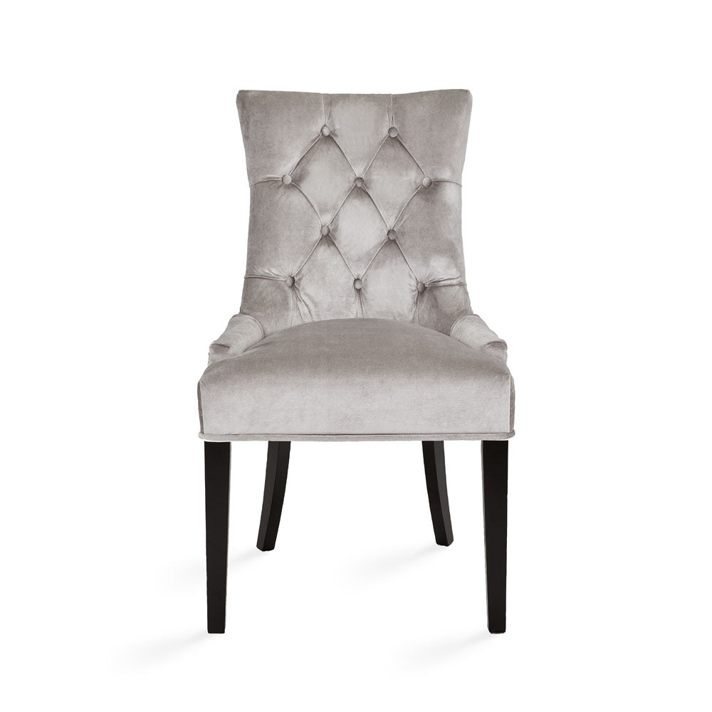 Chaise de salle à manger Petra : velours gris