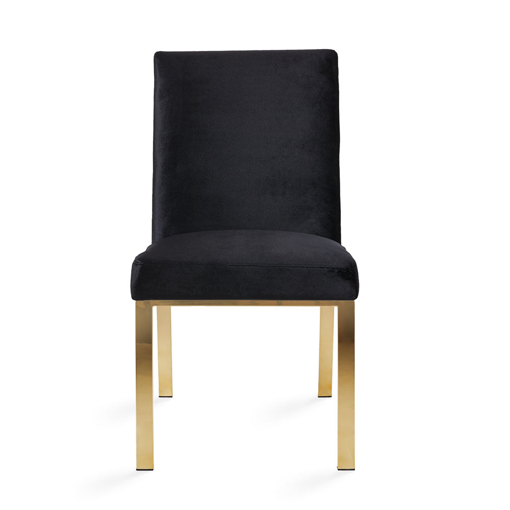 Chaise de salle à manger Wellington Gold : velours noir