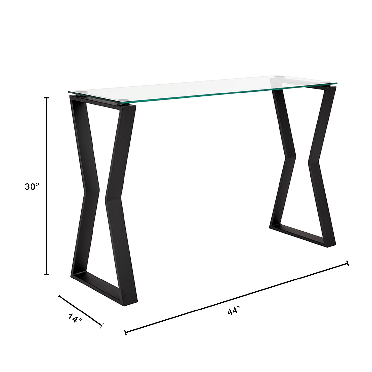 Table console en métal noir Noa