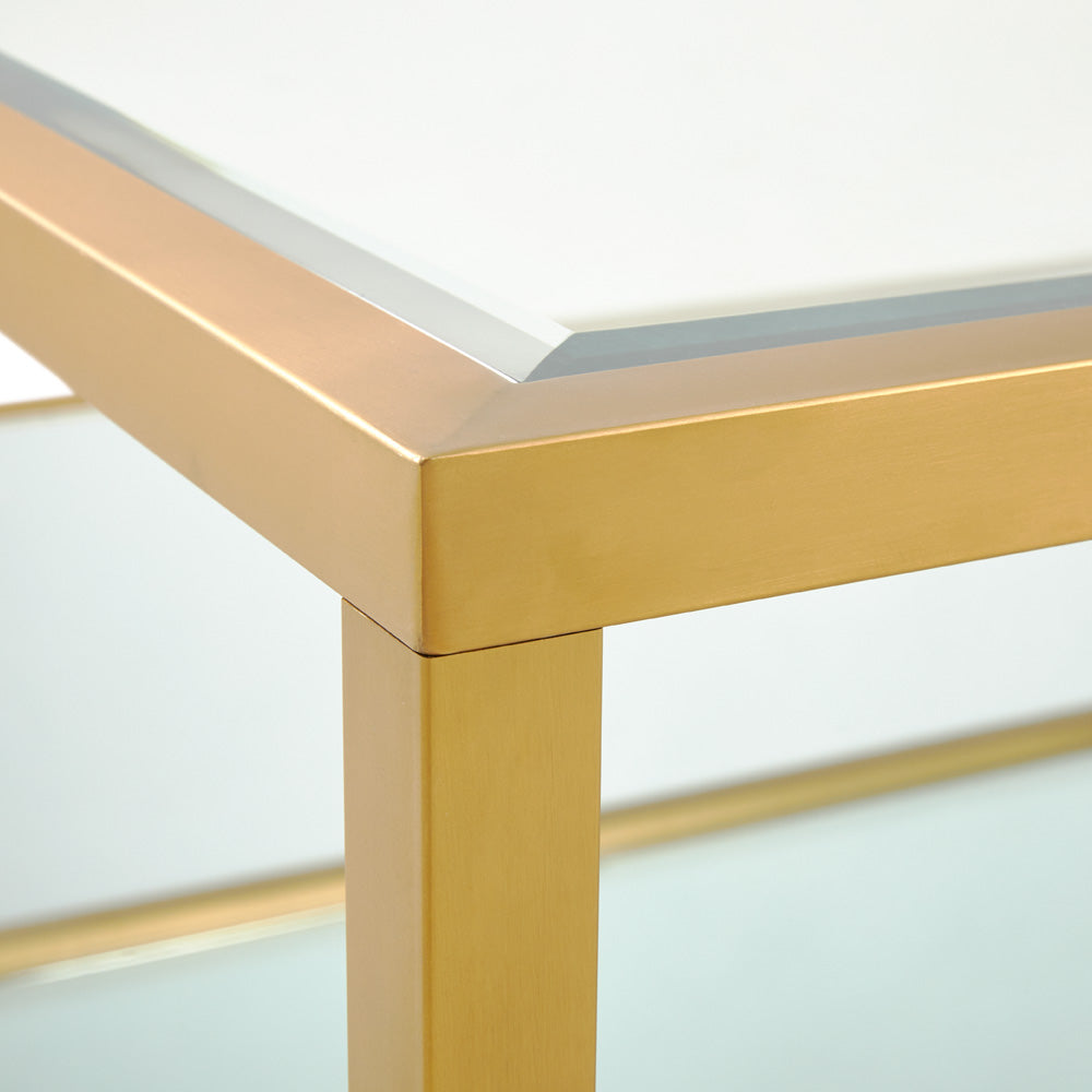 Table basse carrée caspienne : or