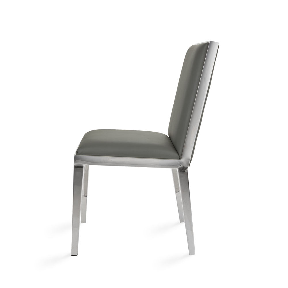 Chaise de salle à manger Emario : similicuir gris