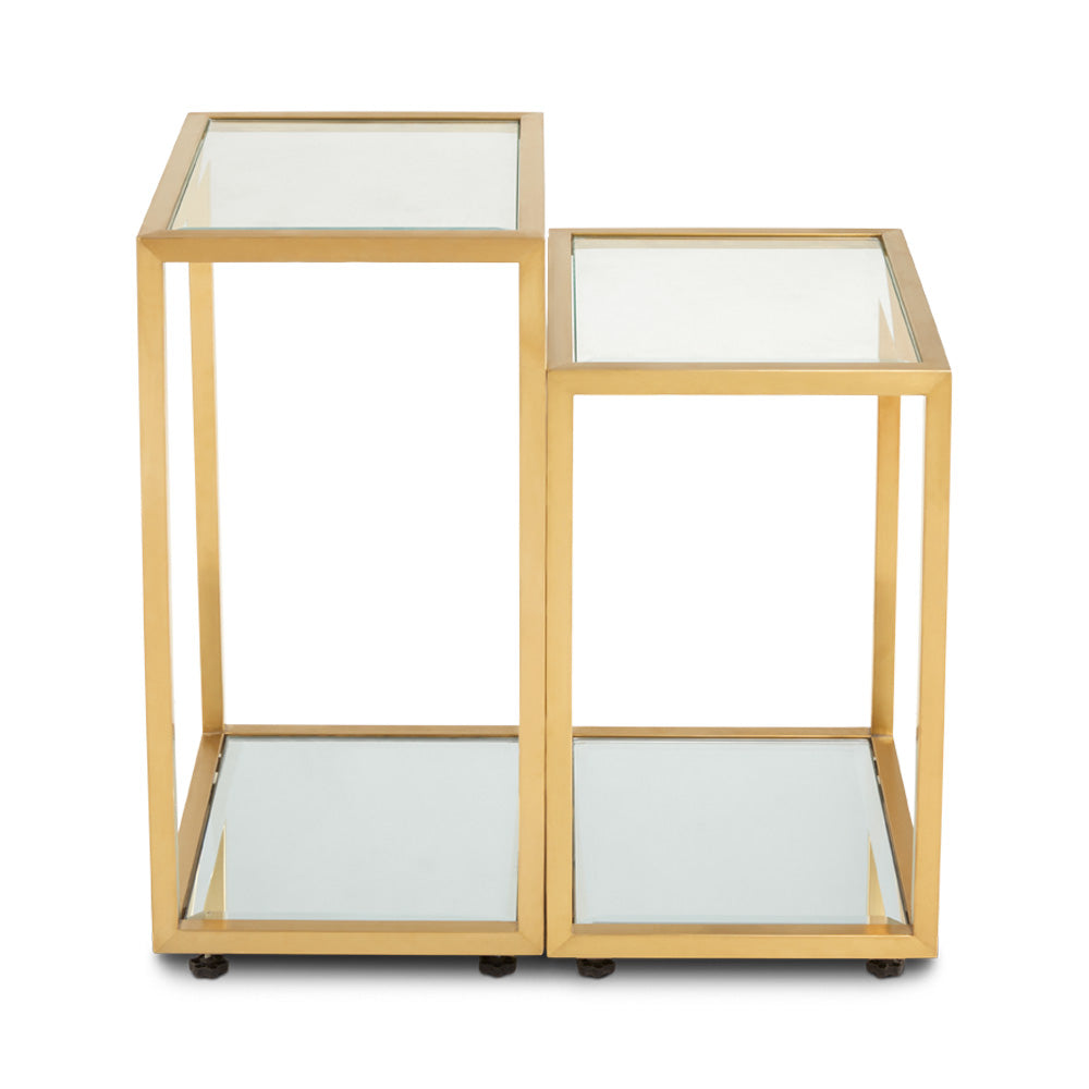 Table de bout dorée à plusieurs niveaux