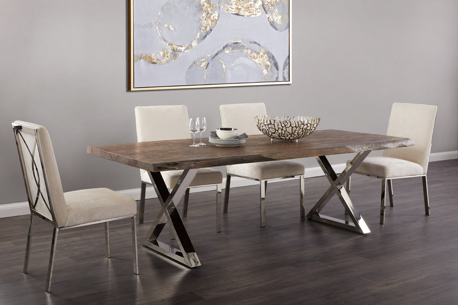 Table à manger biologique Live Edge 84″
