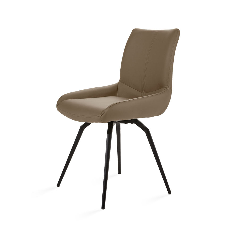 Chaise pivotante Nona : similicuir taupe