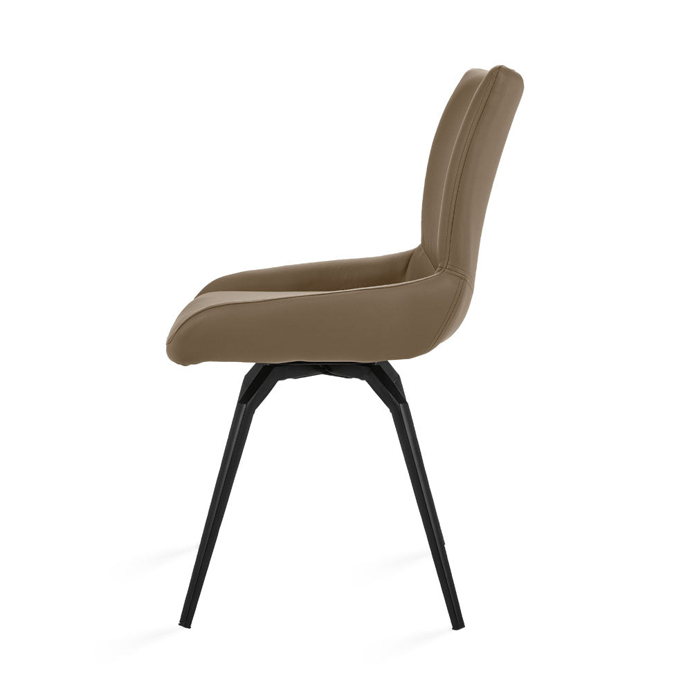 Chaise pivotante Nona : similicuir taupe