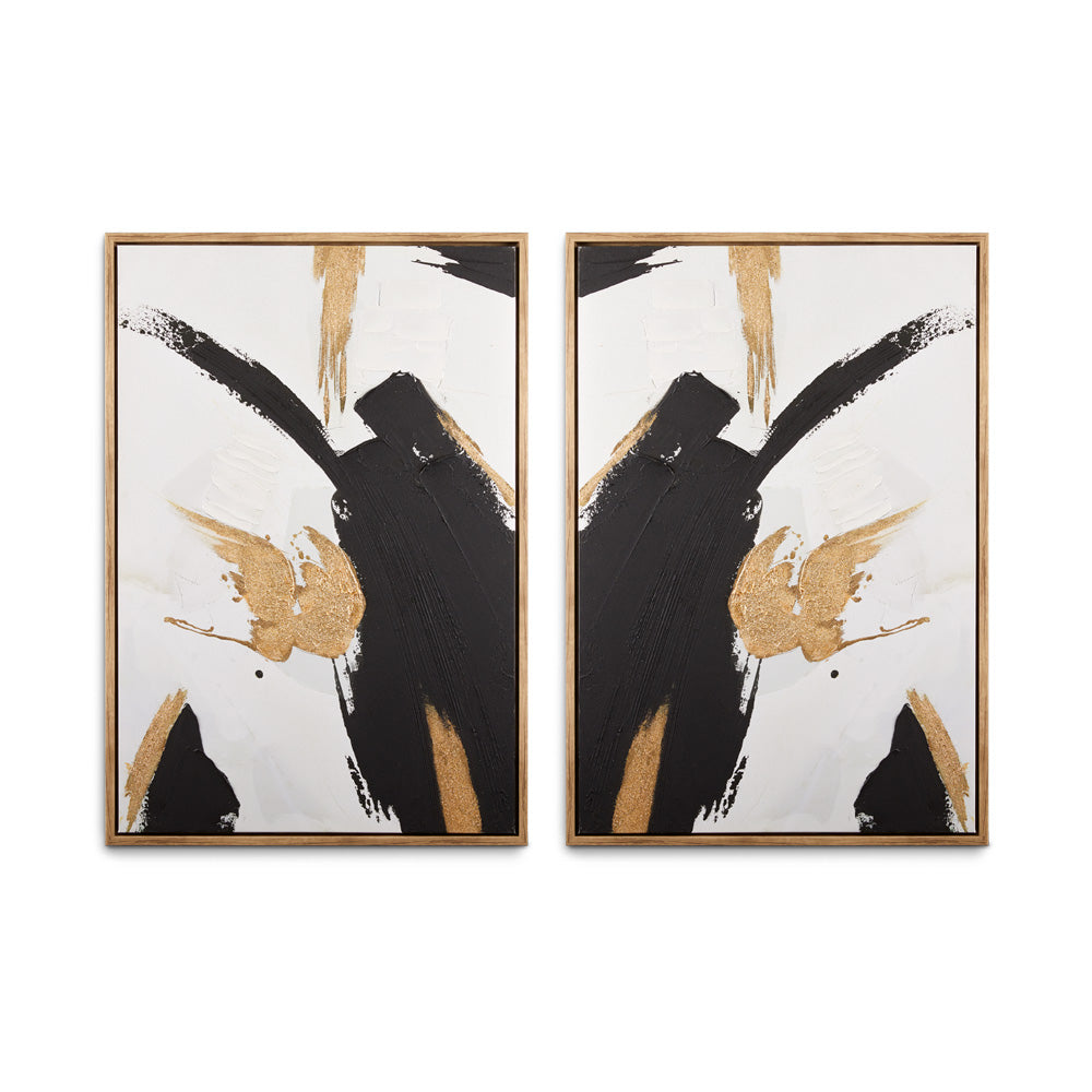 Art mural : blanc, noir et or