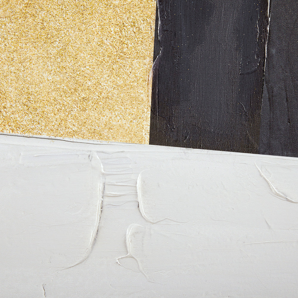 Art mural : blanc, noir et or