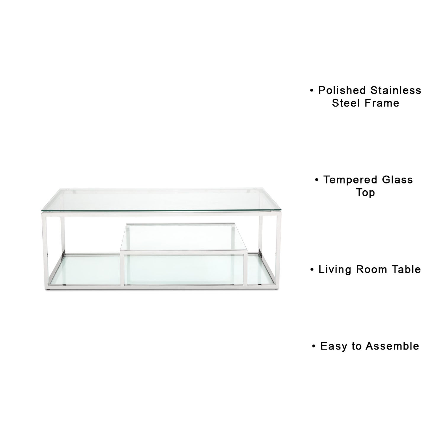 Table basse en acier Barolo