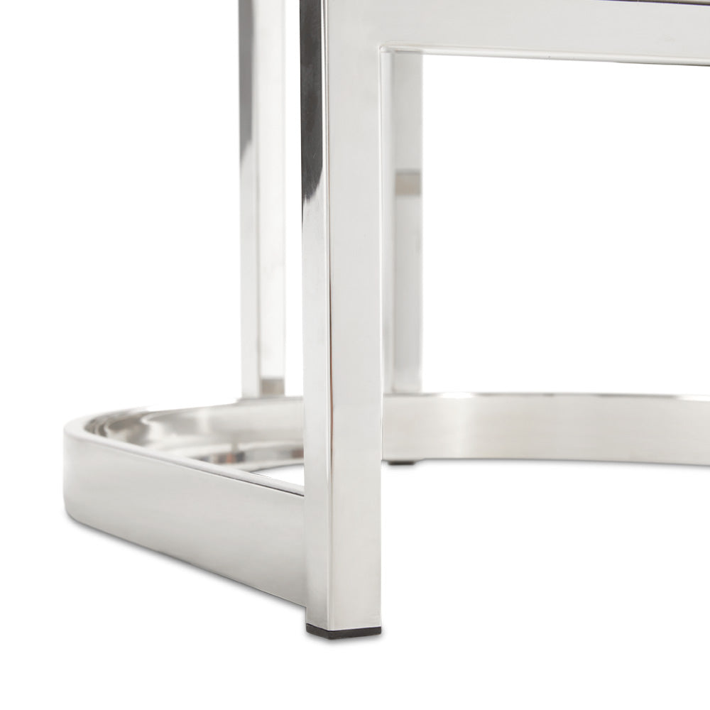 Chaise de comptoir Corona : velours gris