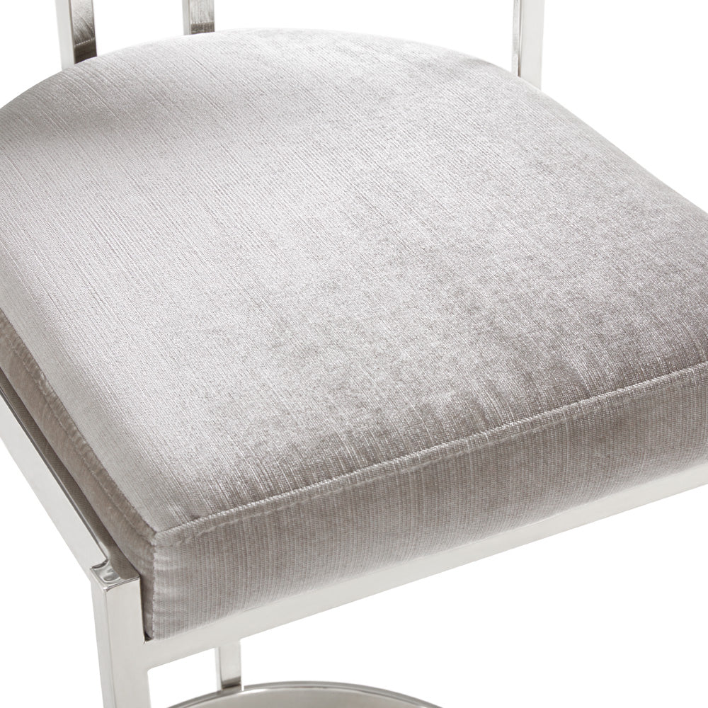 Chaise de comptoir Corona : velours gris