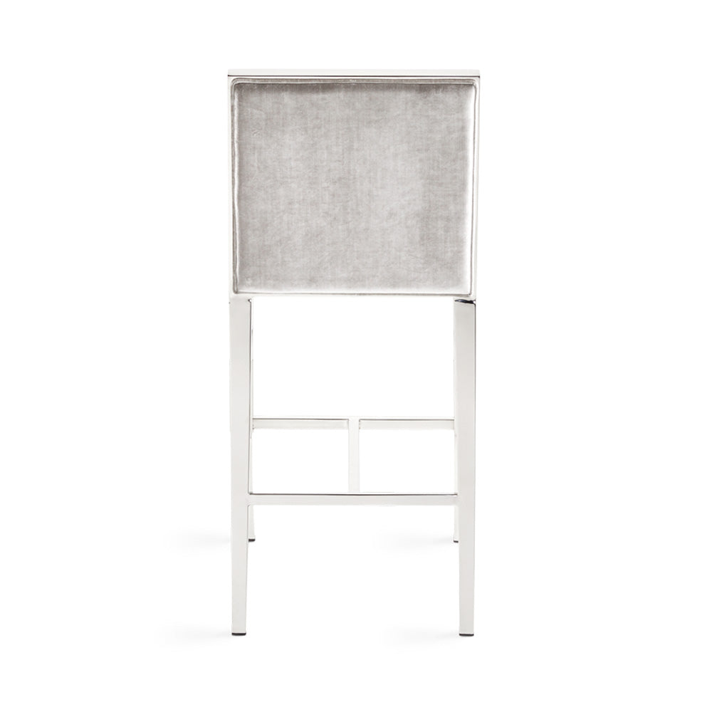 Chaise de comptoir Emario : velours gris