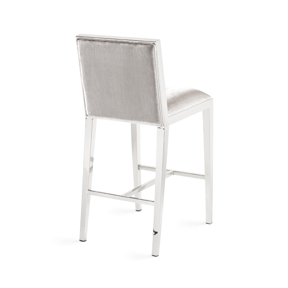 Chaise de comptoir Emario : velours gris