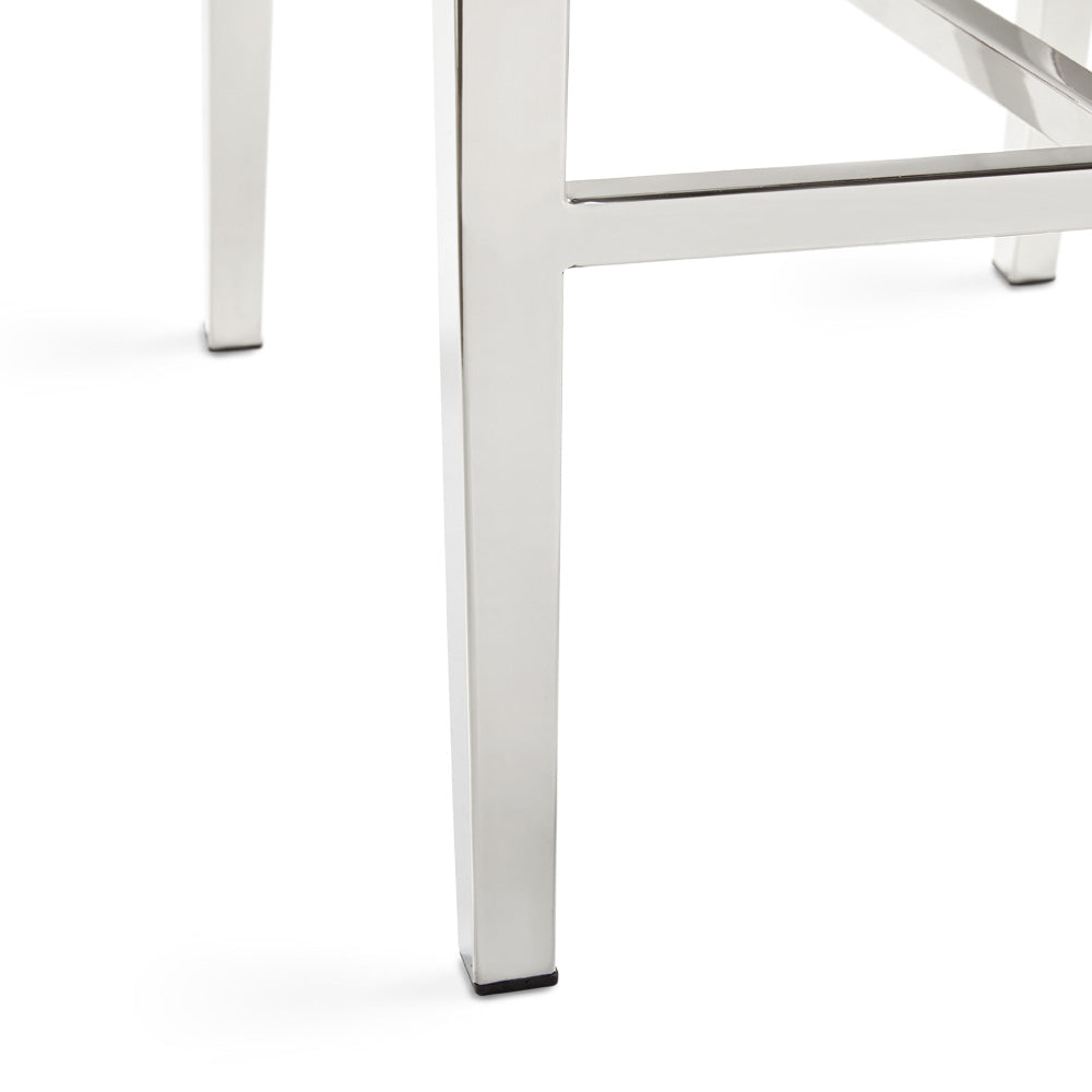 Chaise de comptoir Emario : velours gris