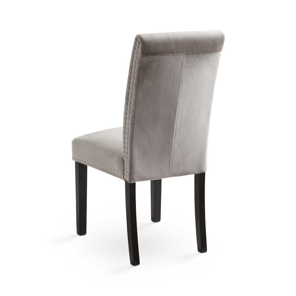 Chaise de salle à manger Scarpa : velours gris