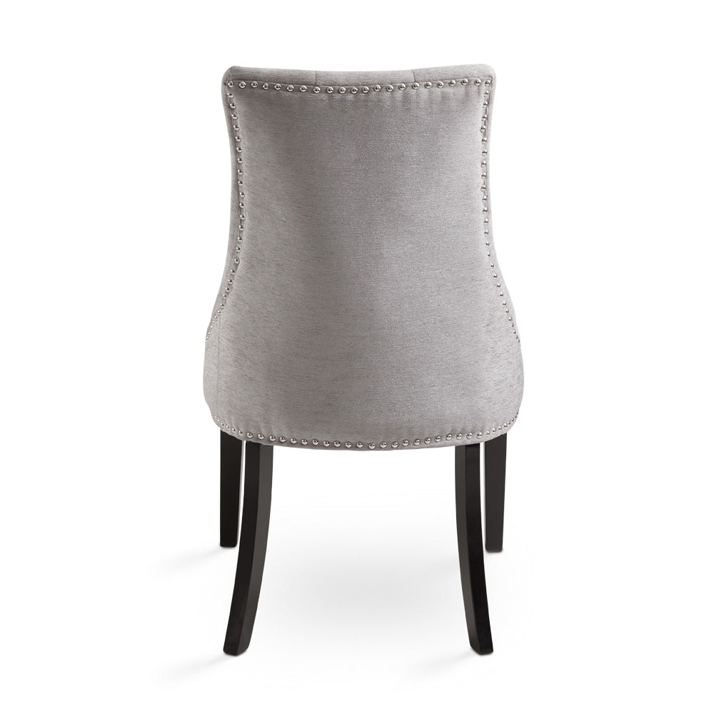 Chaise de salle à manger Rimzy : tissu platine