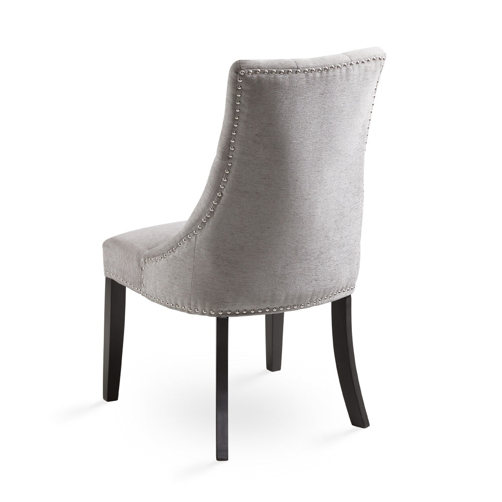 Chaise de salle à manger Rimzy : tissu platine