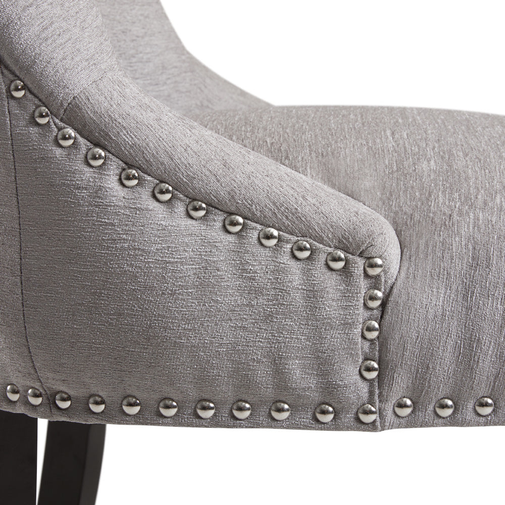 Chaise de salle à manger Rimzy : tissu platine
