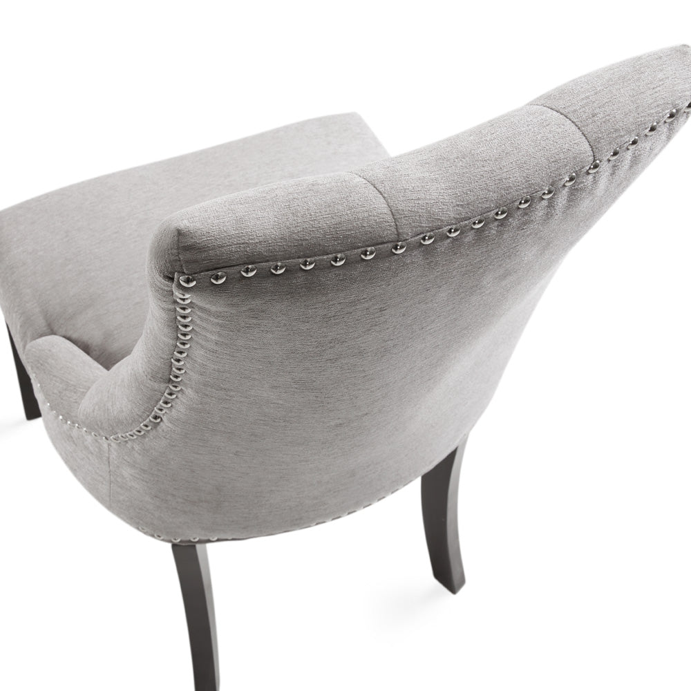 Chaise de salle à manger Rimzy : tissu platine