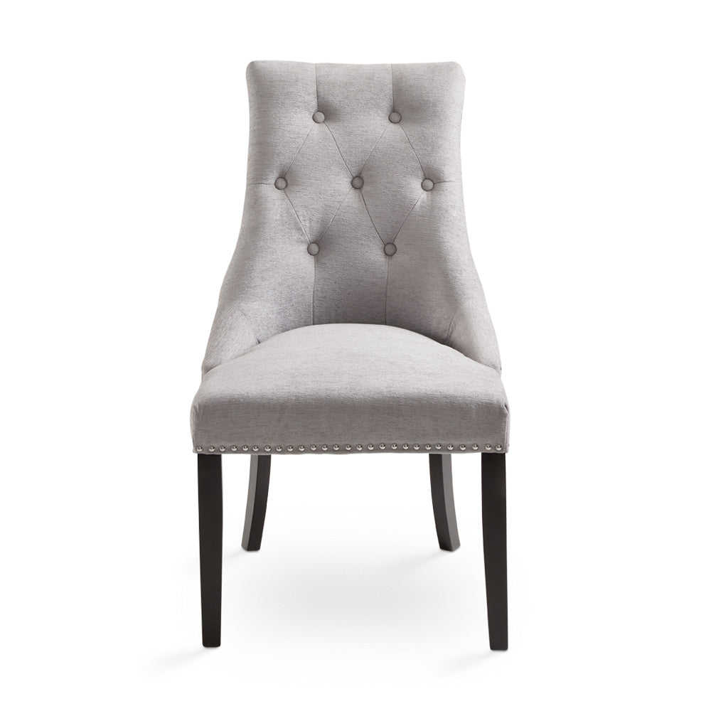 Chaise de salle à manger Rimzy : tissu platine