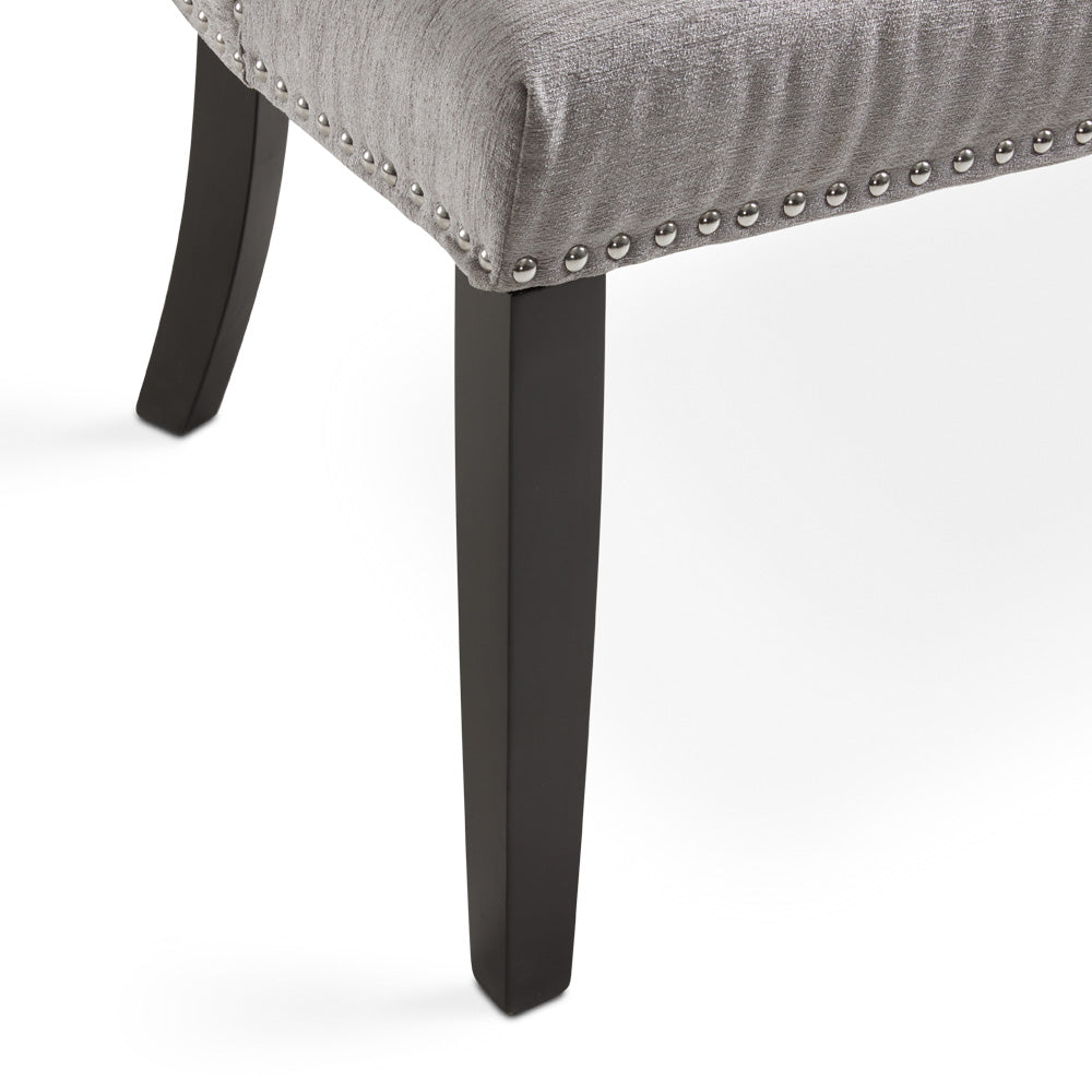 Chaise de salle à manger Rimzy : tissu platine
