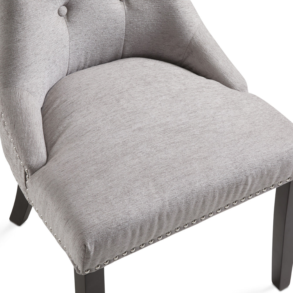 Chaise de salle à manger Rimzy : tissu platine