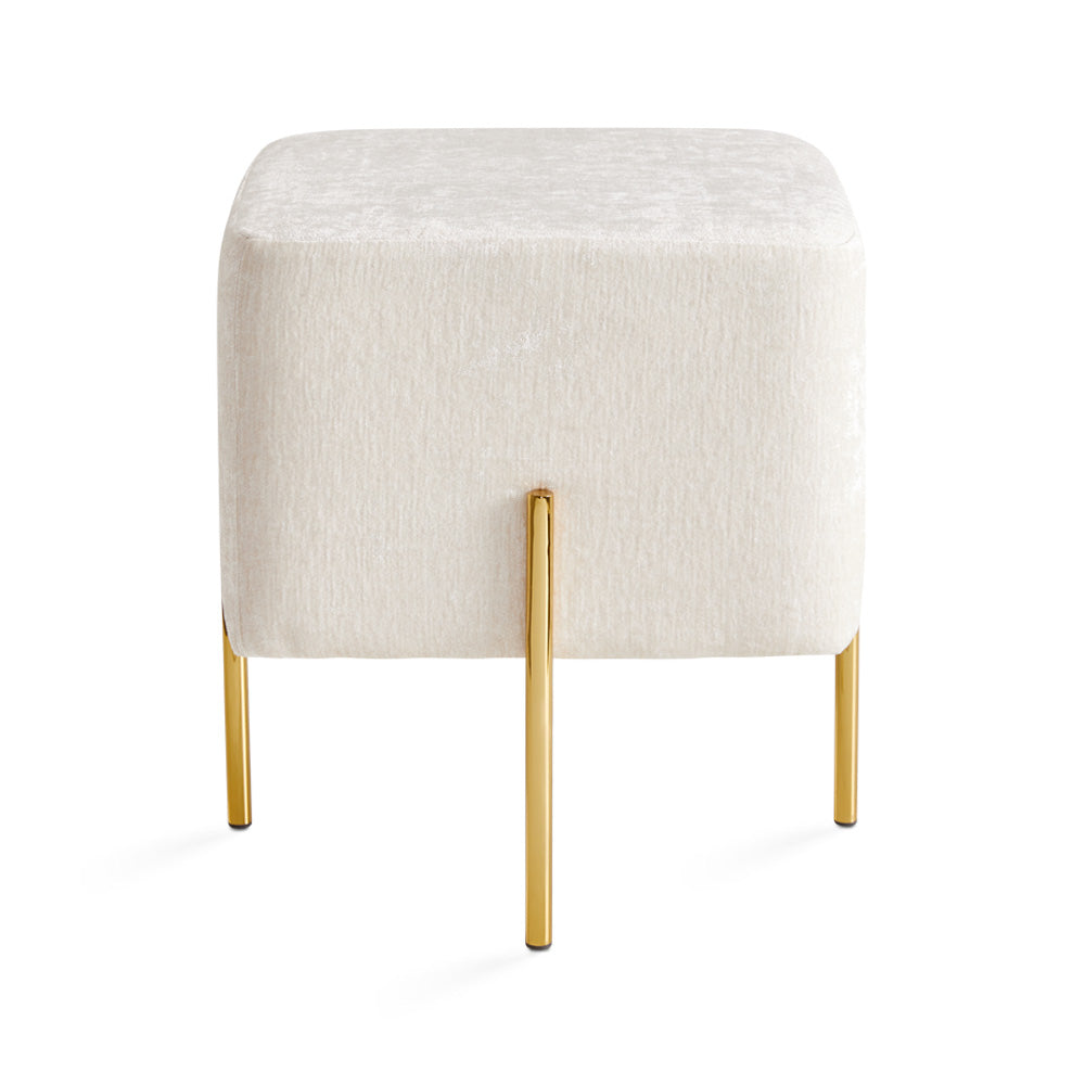 Pouf Kube Gold : Lin ivoire