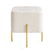 Pouf Kube Gold : Lin ivoire