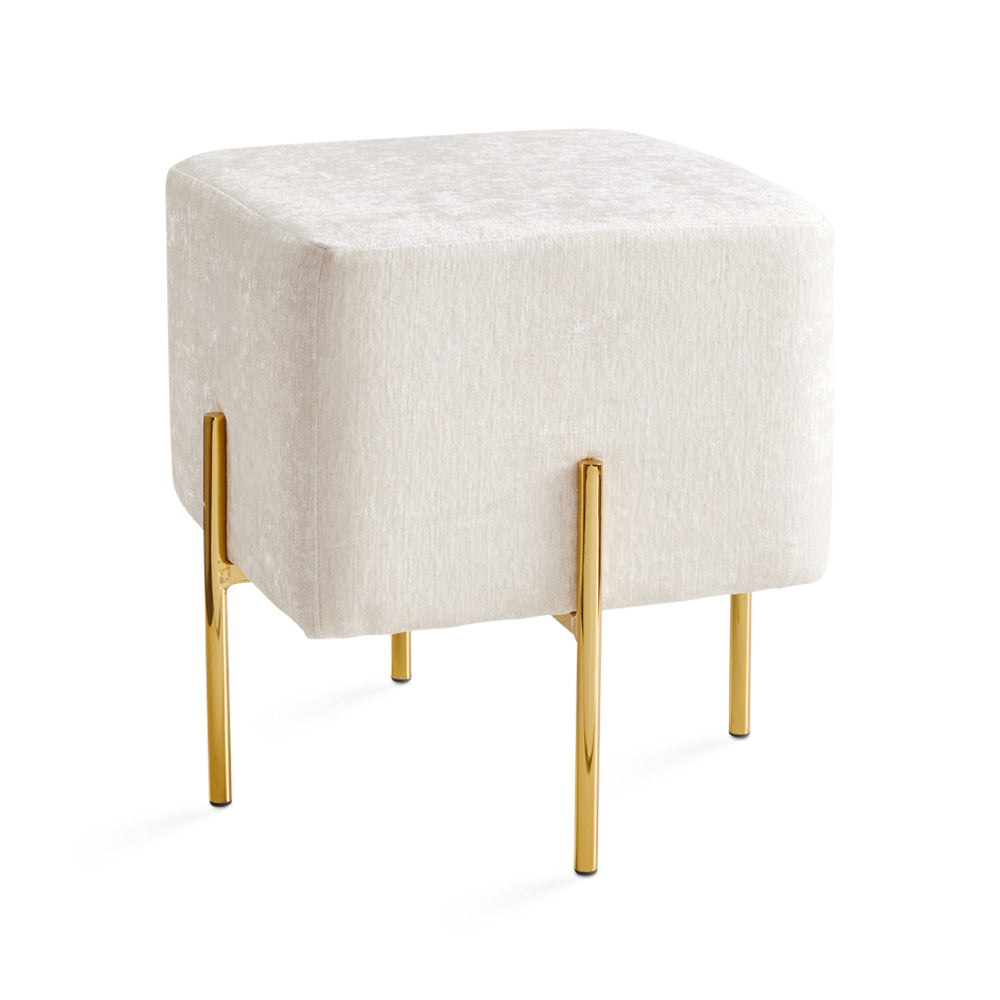 Pouf Kube Gold : Lin ivoire
