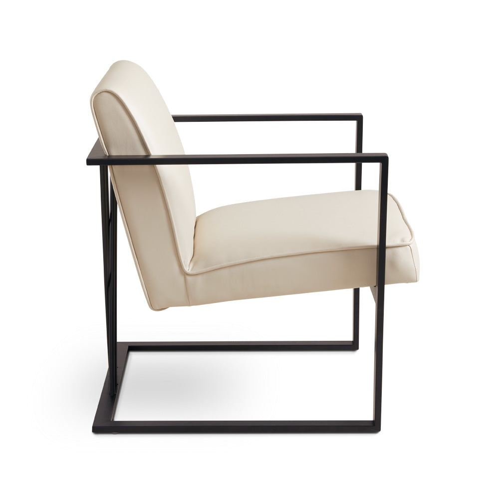 Fauteuil d'appoint Fairmont noir : similicuir taupe
